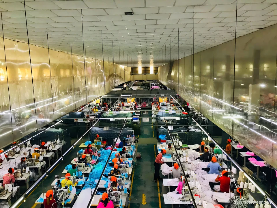 Garment production lines at DALI Cambodia Factory I